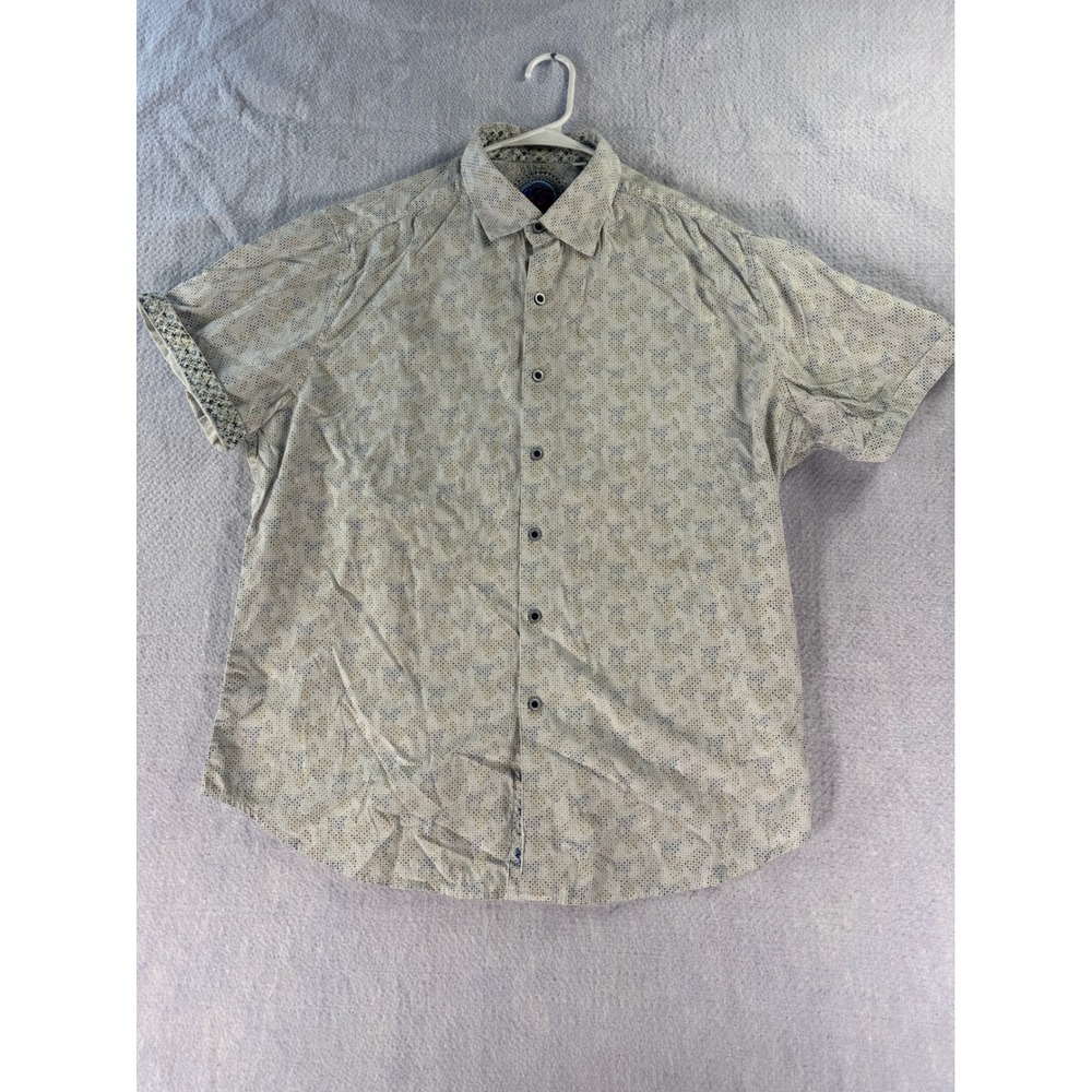 Robert Graham Mens XL Classic Fit Short Sleeve Button Down Shirt Geometric Dot